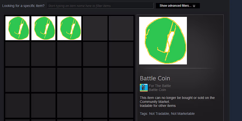 Steam battle coin