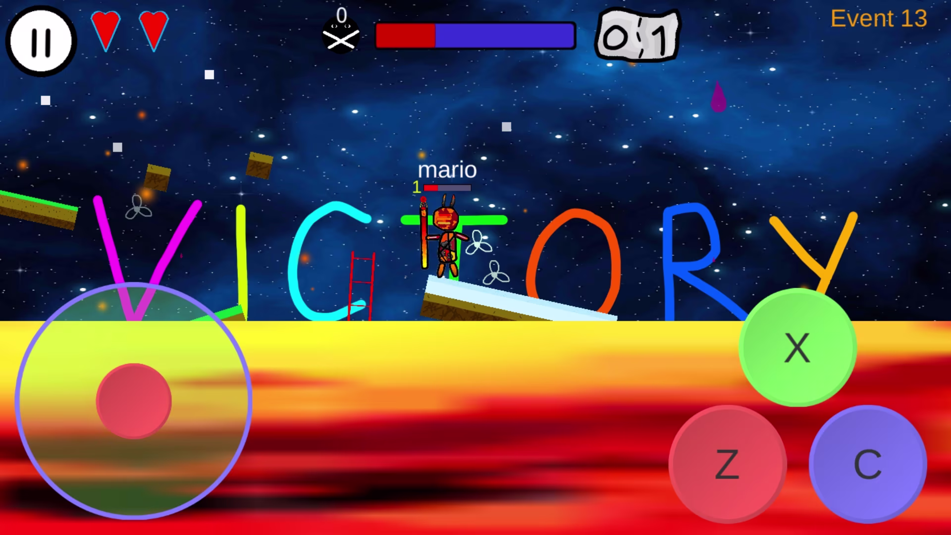 FTB stickman fighting battle royale arena victory