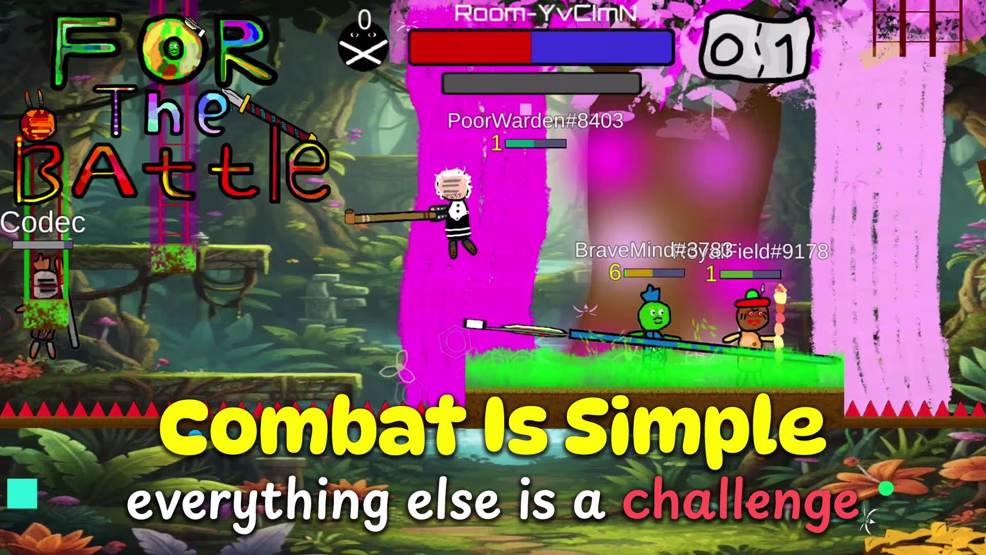 Friends stick men hitting each other in online stick fight